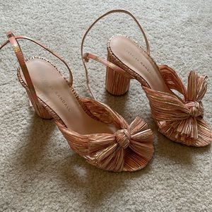 Loeffler Randall Cameilla Heels - worn once size 7 gold and pink